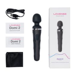 Lovense Domi 2 - Bluetooth App-gestuurde Mini Wand Massager - Zwart (728360599674)