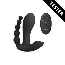 Vive by shots Kata - Pulse Wave  Vibrating Double Penetration Vibrator - Zwart - Tester (7423522544594)