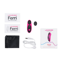 Lovense Ferri - Magnetische App-gestuurde Clitorale Panty Vibrator - Roze/Zwart (728360599681)