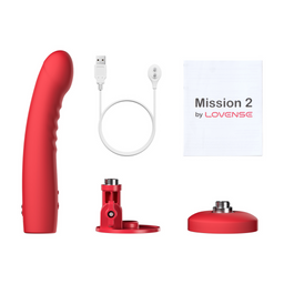 Lovense Mission 2 - Vibrerende Zuigcup Dildo met Touch-Sense - Rood (6972677430401)