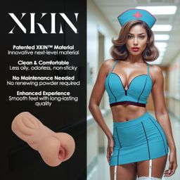 Xkin by shots Carreer Girls - Ondeugende Verpleegster Trixie Nachtdienst - TPE Kleine Masturbator - 130g - Tan (8714273028662)