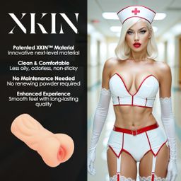 Xkin by shots Carreer Girls - Ondeugende Verpleegster Tiffany Throatcheck - TPE Kleine Masturbator - 130g - Vlees (8714273028655)