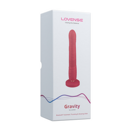 Lovense Gravity - App-gestuurde Automatische Duw- en Vibrerende Dildo - Rood (6972677430104)