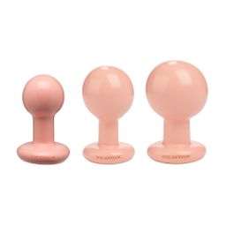 Doc johnson The Classic - Round Butt Plug - 3 Piece Set - Cream (782421105594)