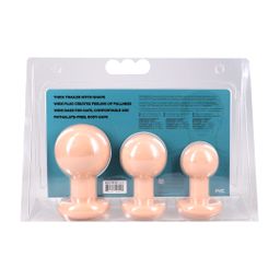Doc johnson The Classic - Round Butt Plug - 3 Piece Set - Cream (782421105594)