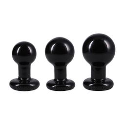 Doc johnson The Classic - Round Butt Plug - 3 Piece Set - Black (782421105600)