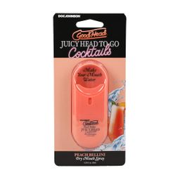 Doc johnson Juicy Head - Cocktails - Dry Mouth Spray To-Go - Peach Bellini - 0.3 fl oz / 9 ml (782421098735)