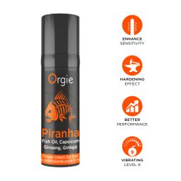 Orgie Piranha - Power Cream Voor Hem - 0,5 fl oz / 15 ml (5600767388127)