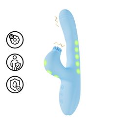 Vive by shots Andria - G-Spot Vibrerende en Tik Clit Stimulator met LED - Blauw (8714273030047)