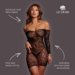 Le désir by shots Matilda - Lace Mini Dress - One Size - Black (8714273020888)
