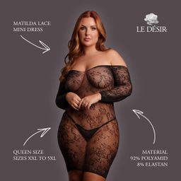 Le désir by shots Matilda - Lace Mini Dress - Queen Size - Black (8714273020895)