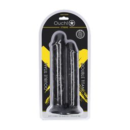 Ouch! by shots Double Titan - Realistic Double Dildo - 24,5 cm - Black (8714273017499)