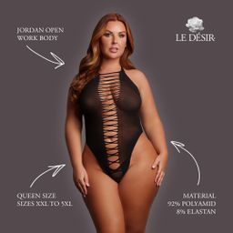 Le désir by shots Jordan - Open Work Body - Queen Size - Black (8714273020918)