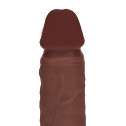 Realrock by shots Dual Density Silicone Realistic Vibrating Thrusting Dildo with Balls - 8 / 20,3 cm - Brown (8714273029584)