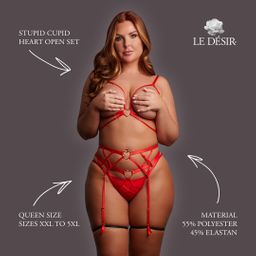 Le désir by shots Stupid Cupid - Heart Open Set - Queen Size - Red (8714273020734)