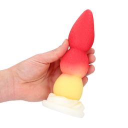 Ouch! by shots Whipped Berry - Siliconen Anale Plug - Rood/Geel (8714273024404)