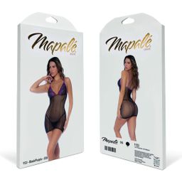 Mapalé Visnet en Kant Jurk Kous - Één Maat - Zwart/Paarse (190602203999)