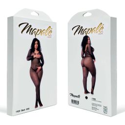 Mapalé Langarmige Visnet Bodystocking - Koning Maat - Zwart (190602585569)