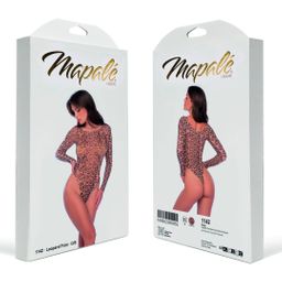 Mapalé Leopardprint Mesh Lange Mouwen Bodysuit - Één Maat - Leopard (190602299053)
