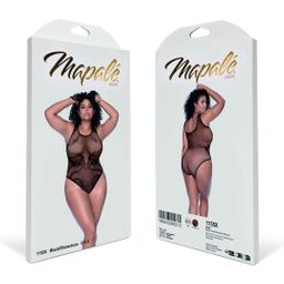 Mapalé Slangen Visnet Rhinestone Bodysuit - Koning Maat - Zwart/Rhinestone (190602299213)