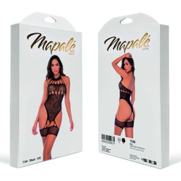 Mapalé Leopard Halter Visnet Bodysuit - Één maat - Zwart (190602299077)