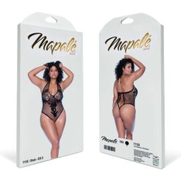Mapalé Bloemen Fishnet Bodysuit - Koning Maat - Zwart (190602203821)
