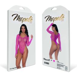 Mapalé Langarm Fishnet Bodysuit - One Size - Roze (190602203708)