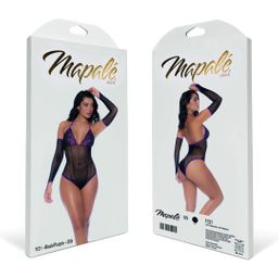 Mapalé Visnet en Kant Bodysuit Set - One Size - Zwart/Paarse (190602203975)
