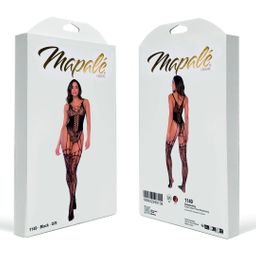 Mapalé Bloemen Cincher Visnet Bodystocking - Één Maat - Zwart (190602299138)