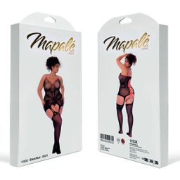 Mapalé Slangen Visnet Bodystocking - Koning Maat - Zwart/Rood (190602299183)