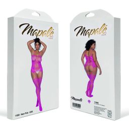 Mapalé Visnet Bodystocking met Halslijnen en Bandjes - Koning Maat - Roze (190602203777)