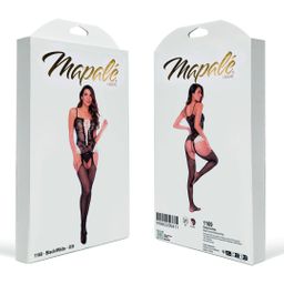 Mapalé Maid Visnet Bodystocking - Één maat - Zwart/Wit (190602299411)