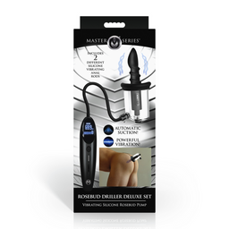 Xr brands Rosebud Driller Deluxe Set - Vibrerende Silicone Rosebud Pomp - Transparant (848518058287)