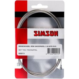 Simson Binnenrmkabel RVS 2,35 meter lang met ton/peernippel (8711646202131)