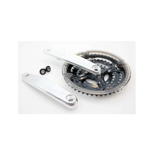 Merkloos crankstel 48/38/28 zilver (8716637015776)