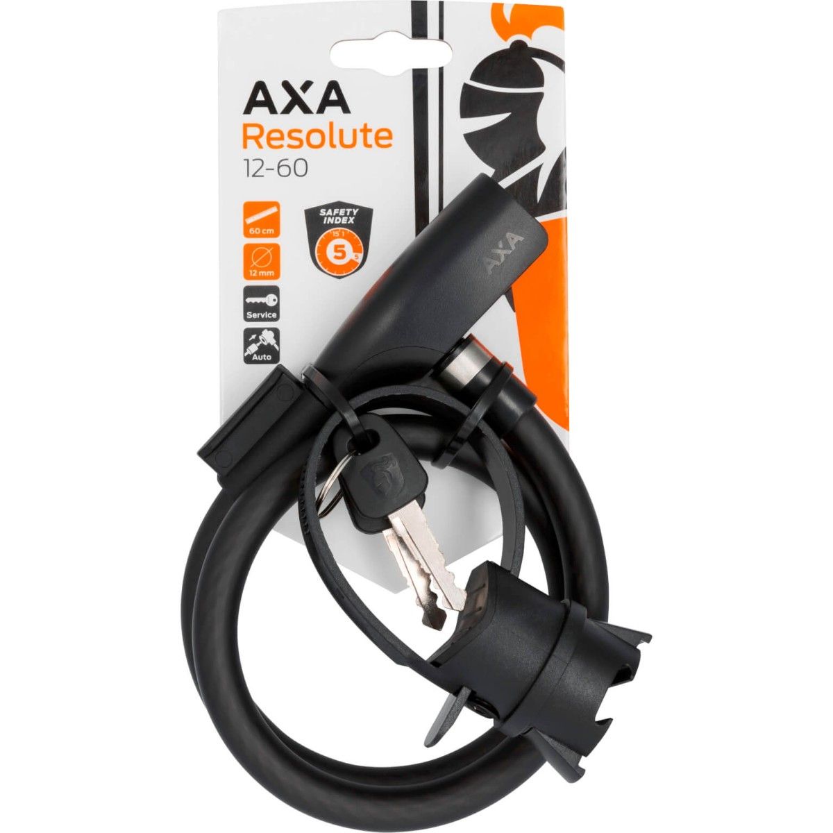 Slot Axa kabel resolute 60x12 m/houder zw (8713249275550)