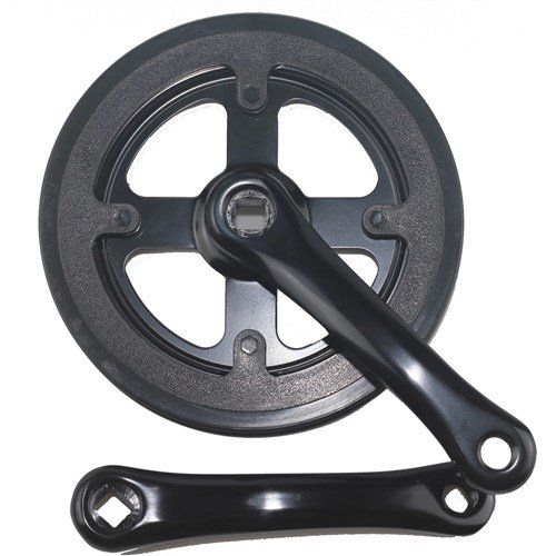 Hzb / lasco crankset 32 tands 1/8 + 3/32 155mm met dubbele beschermrand zwart (8716637021586)