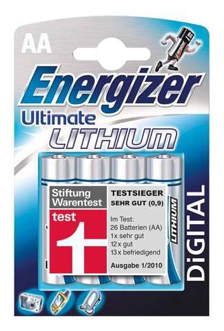 Energizer Ultimate Lithium LR6 AA Blister 4 stuks (7638900262643)