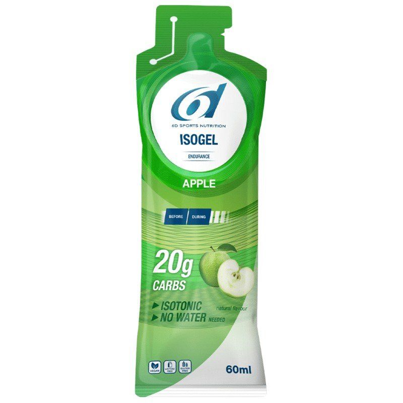 6d sports nutrition 6D ISOGEL ENDURANCE Apple 6x60ml (5425039527277)