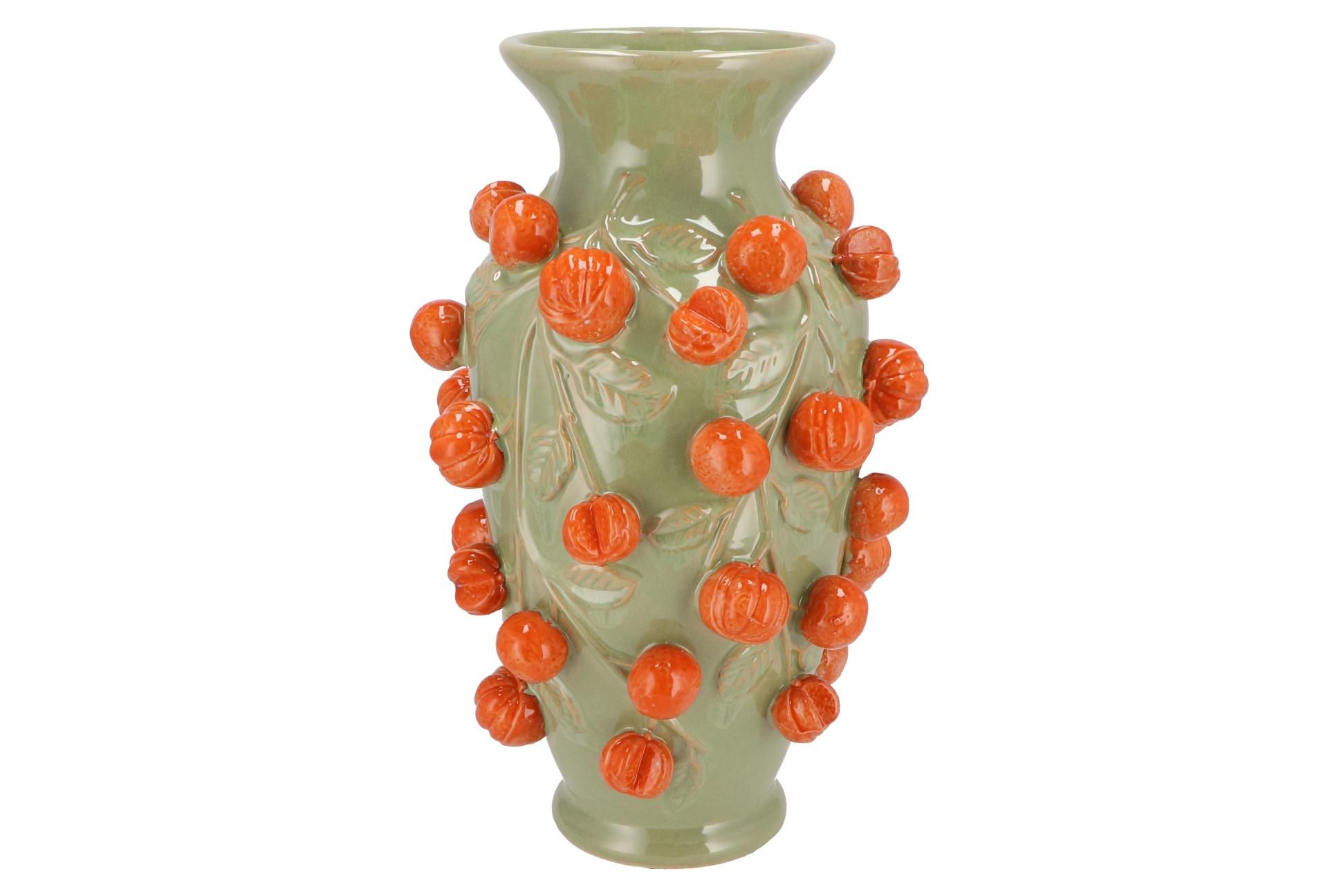 Vaas steen M - H38 W24 - Pistache green- Manderin (8720872541785)