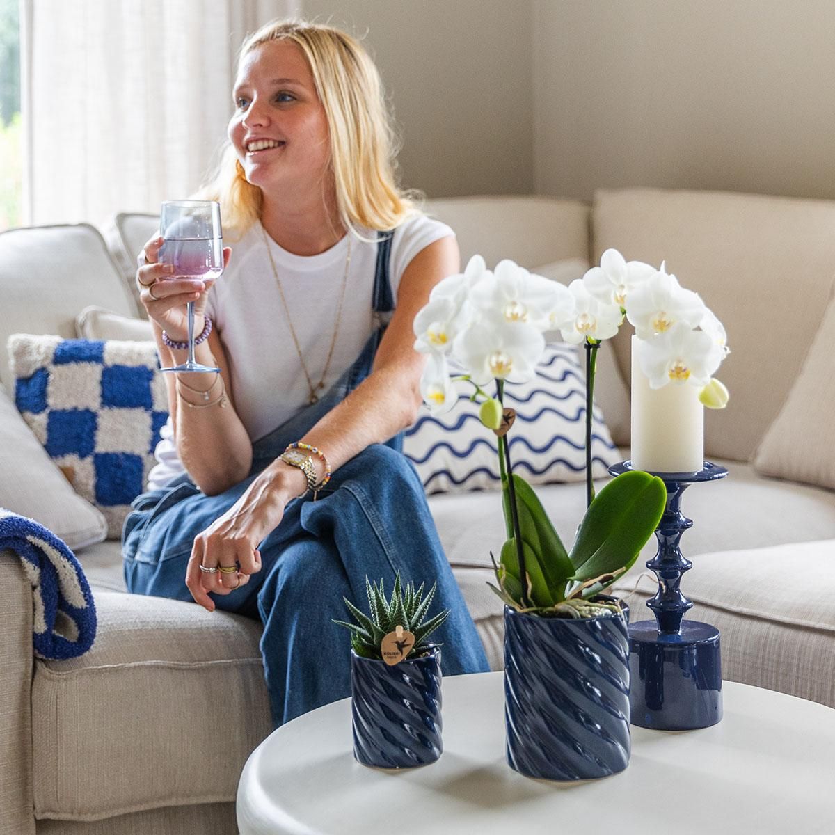 Kolibri Home | Candy sierpot | Hoog - Blue - Ø9cm (8785279222958)