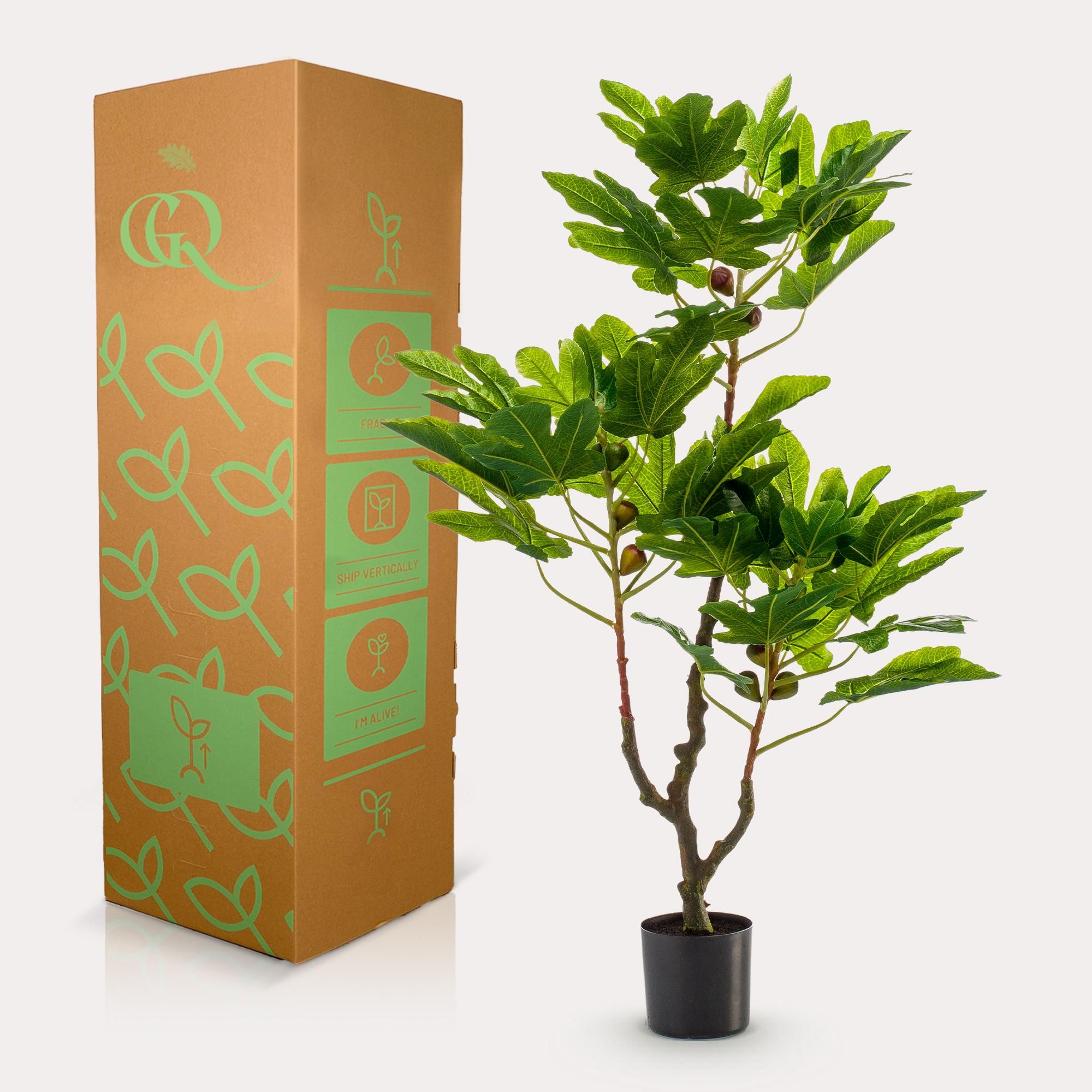 Kunstplant - Ficus Carica - Vijgenboom - 95 cm (8720872540313)