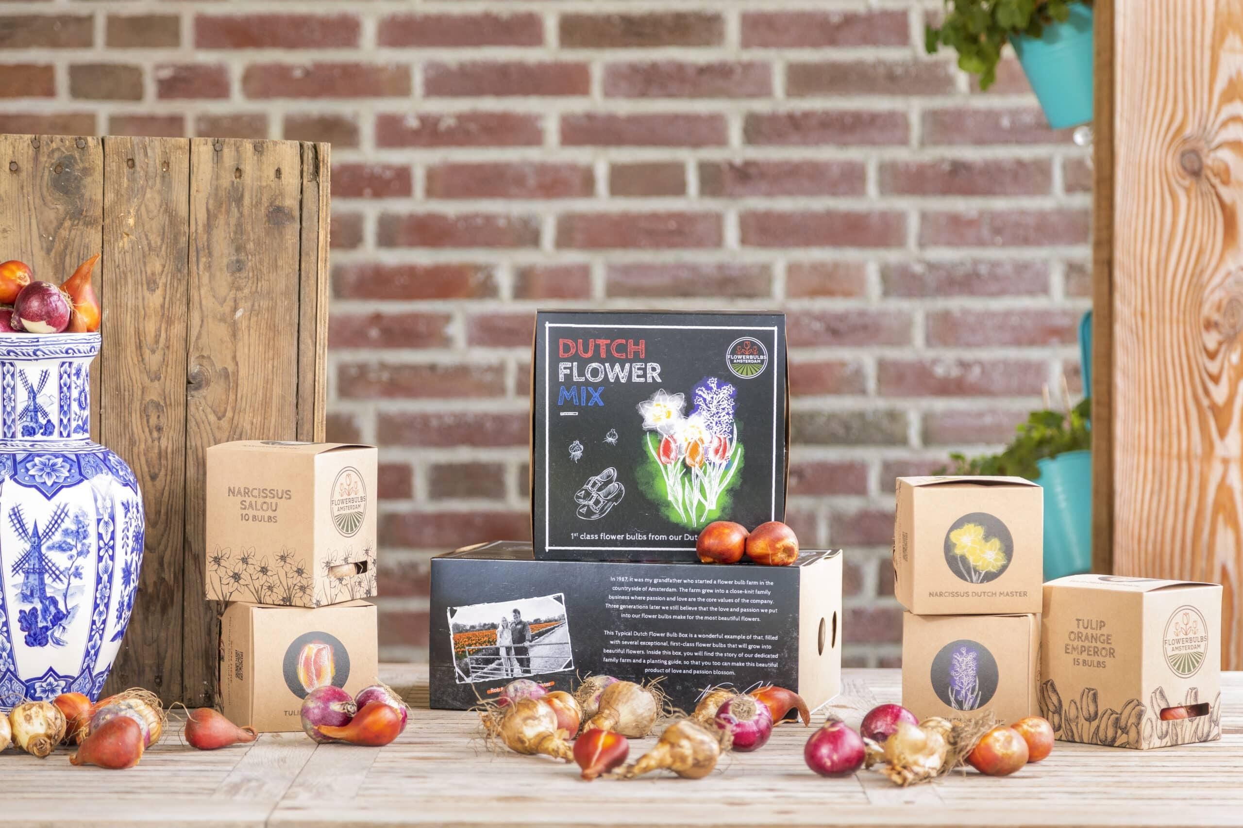 Flowerbulbs amsterdam Dutch Flower Mix - Luxe box medium, 40 bloembollen voor 1 m2 bloemenpracht - Maat 12+ (8720938490170)