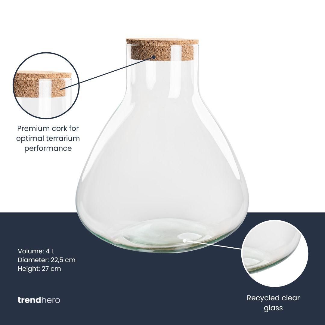 Terrarium fles met kurk - Sammie - Ø 22,5 cm ↑ 27 cm (8720872021218)