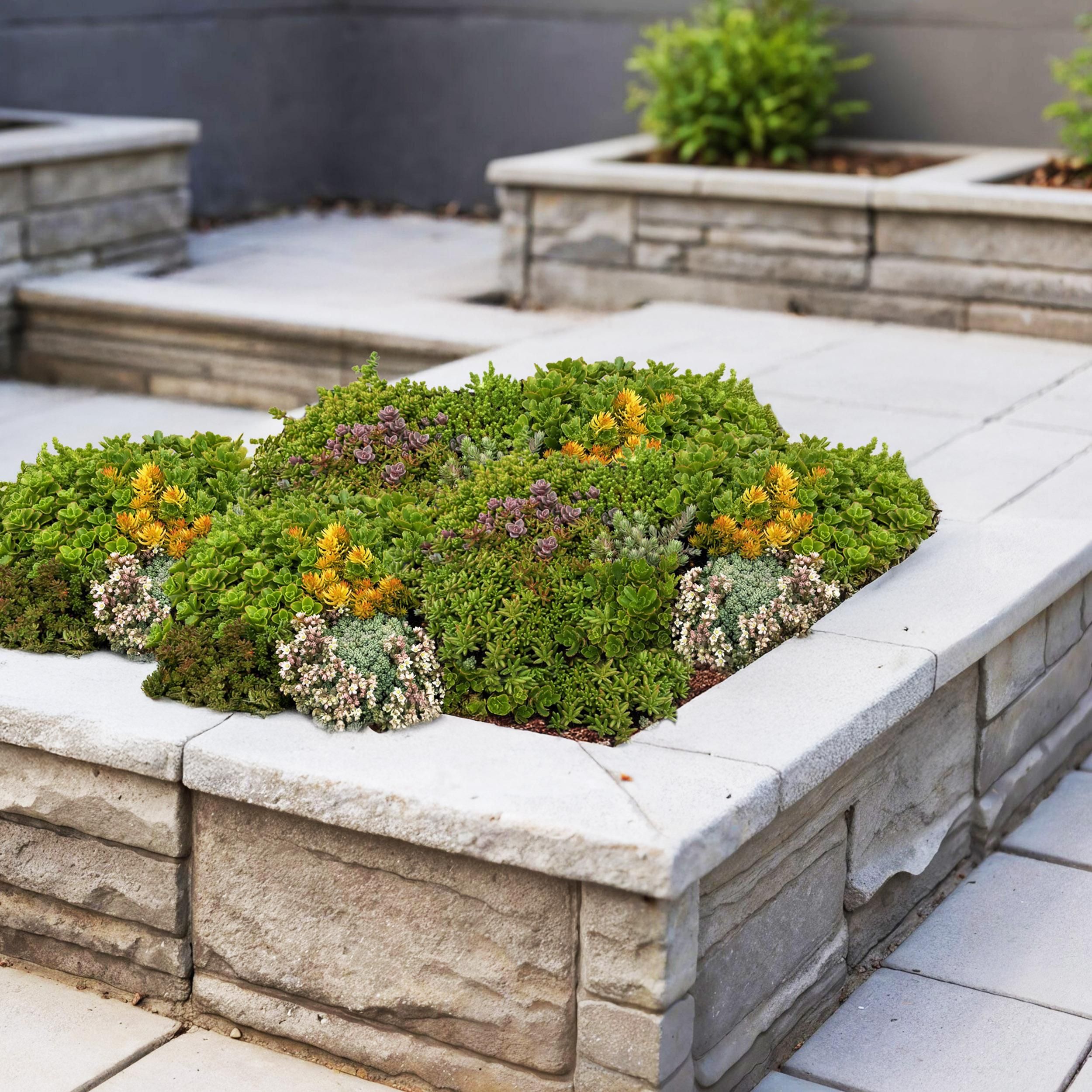 Bodembedekker - Winterhard - Sedum mat - Bestaat uit 10 soorten - X2 - Weinig Onderhoud - Lengte 50 Breedte 30 (8720872546124)