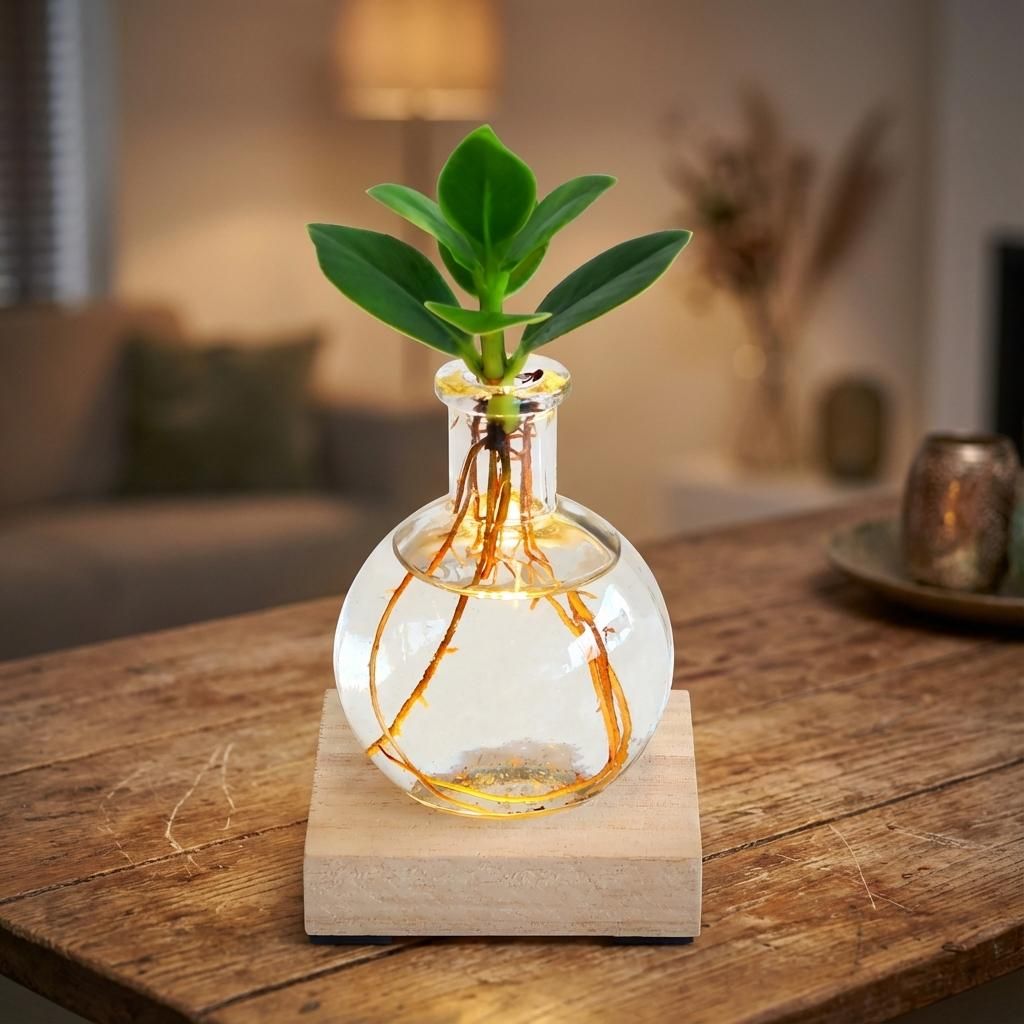Glowplant - Clusia in vaasje met lampje (8717517852504)
