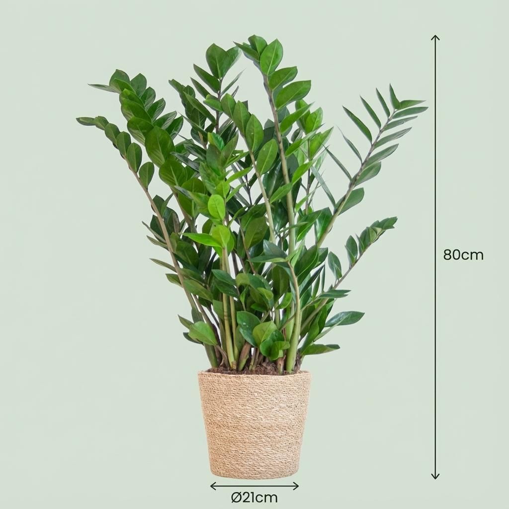 Zamioculcas Zamiifolia met Zeegras mand naturel (8721042062987)