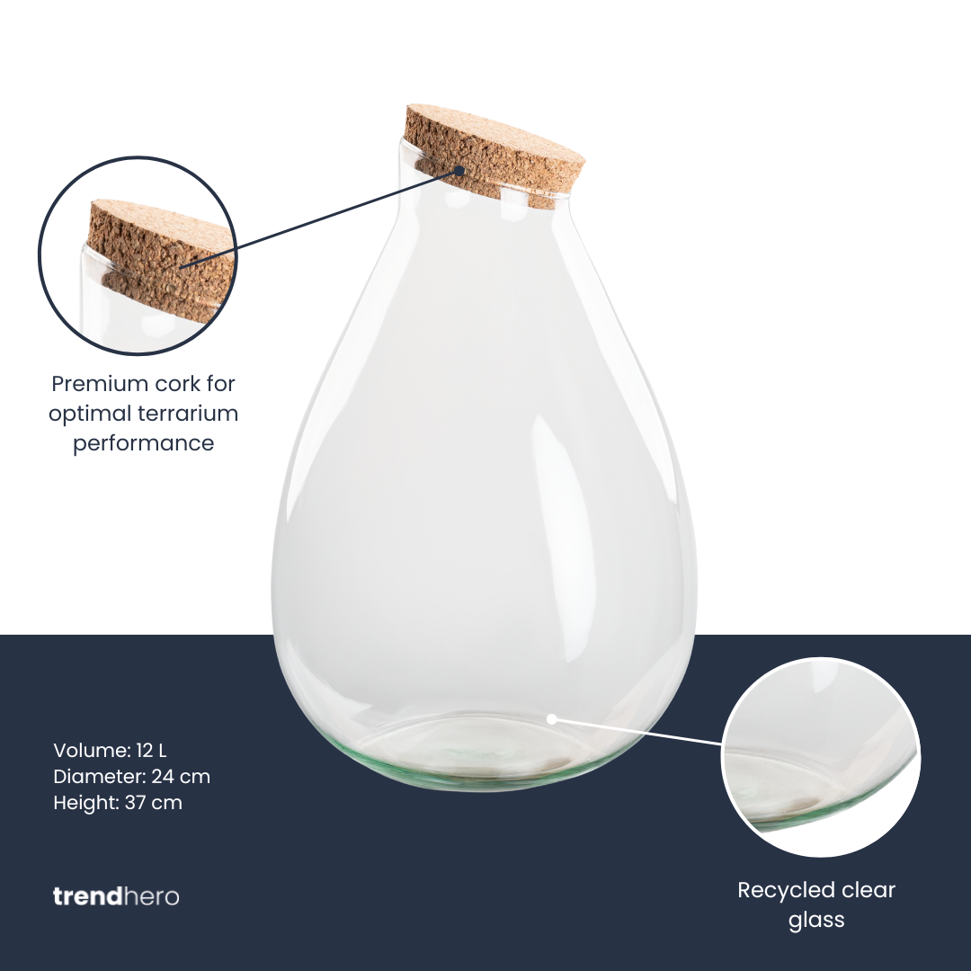 Terrarium fles met kurk - Drop XL - Ø 24 cm ↑ 37 cm (8720275495099)