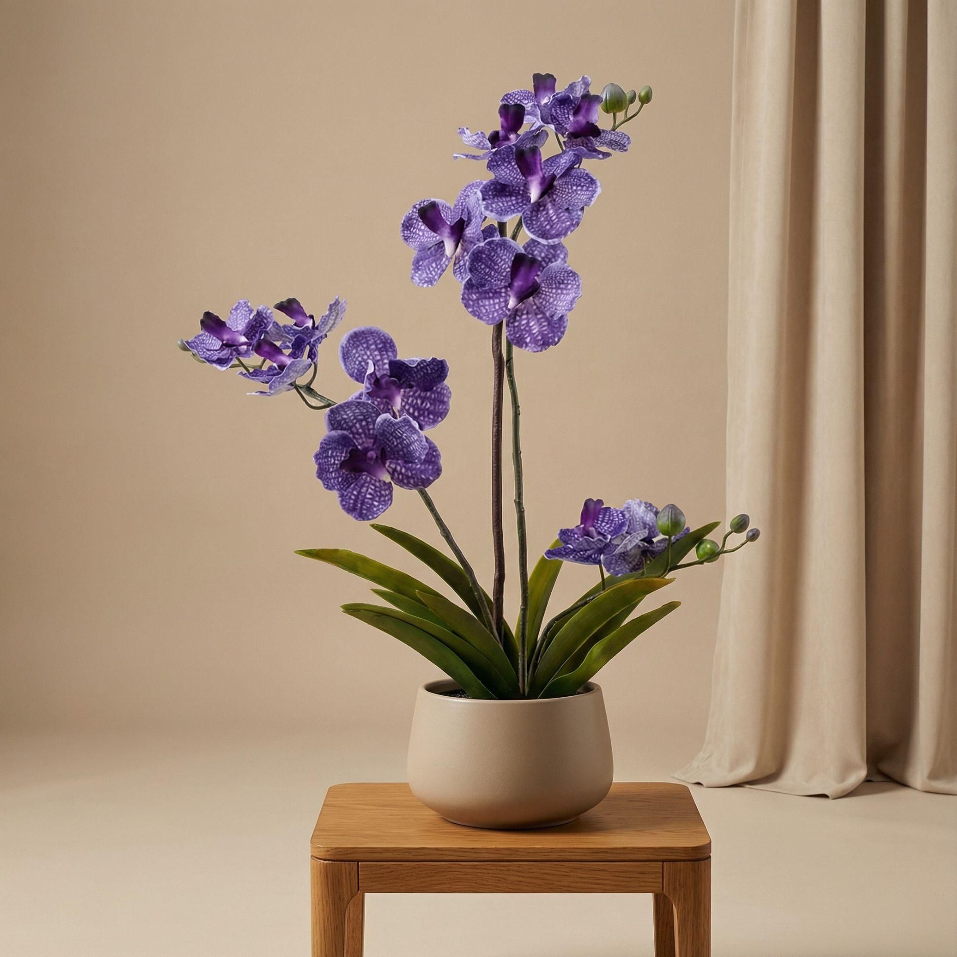 Orchidee Vanda kunstplant 60 cm - Paars - In pot - Artificial plant (8714344331929)