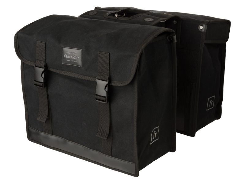 Fastrider Fr canvas 47l dubbele fietstas basics zwart (8717565649422)